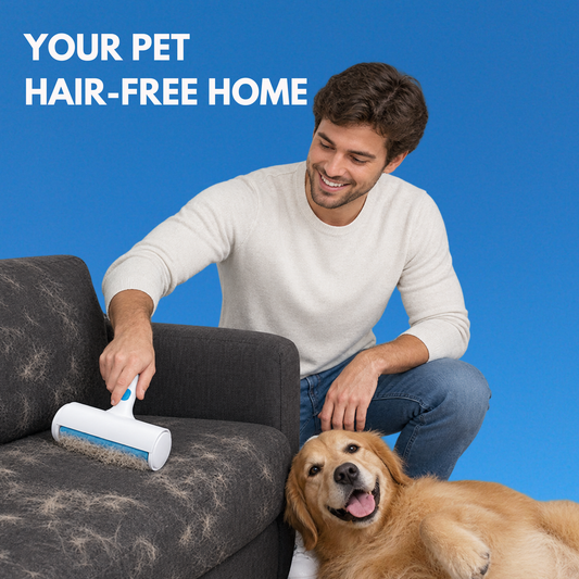 Pet Hair Remover Roller - Dog & Cat Fur Remover with Self-Cleaning Base - Efficient Animal Hair Removal Tool - Perfect for Furni